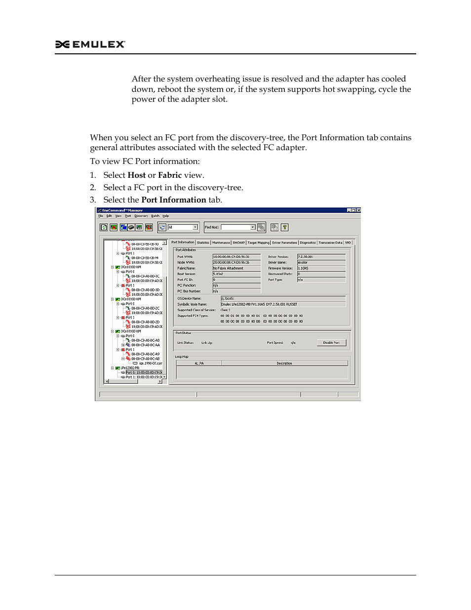 Viewing fc port information, Figure 8-2 | Dell Emulex Family of Adapters User Manual | Page 115 / 1815