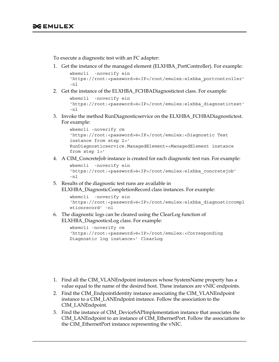 Discovering vnics using the emulex cim provider, To determine vnics using the ucna cim provider, Discovering vnics using the emulex cim provider 5 | Dell Emulex Family of Adapters User Manual | Page 1155 / 1815