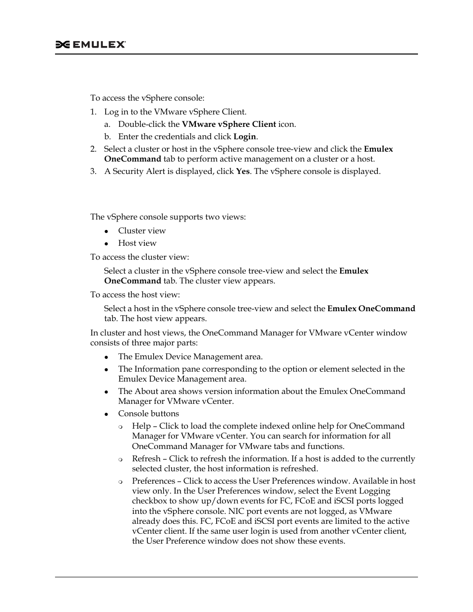 Accessing the vsphere console, Vsphere console views, Vsphere console views 8 | Dell Emulex Family of Adapters User Manual | Page 1178 / 1815