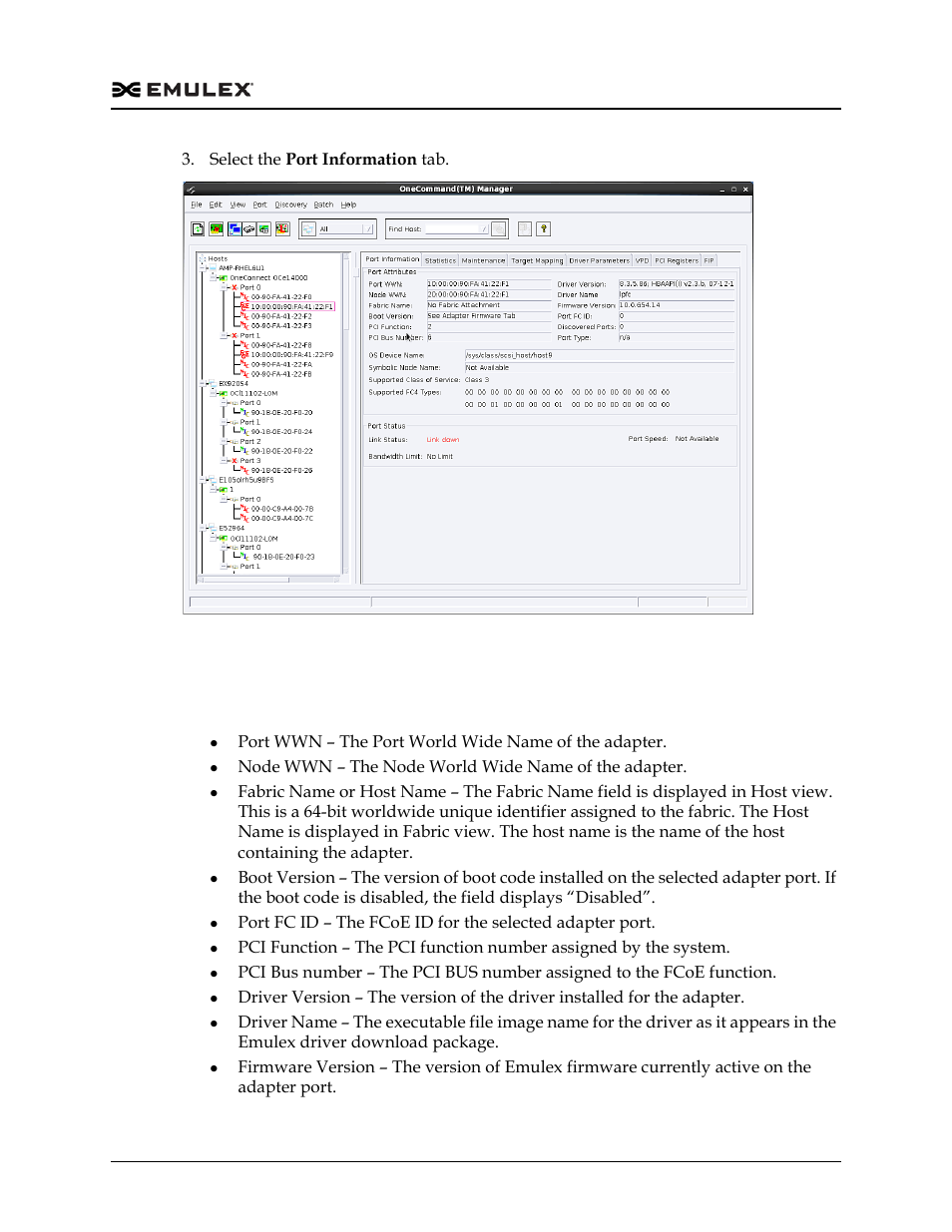 Fcoe port information field definitions, Figure 8-3, Port attributes area field definitions | Dell Emulex Family of Adapters User Manual | Page 118 / 1815