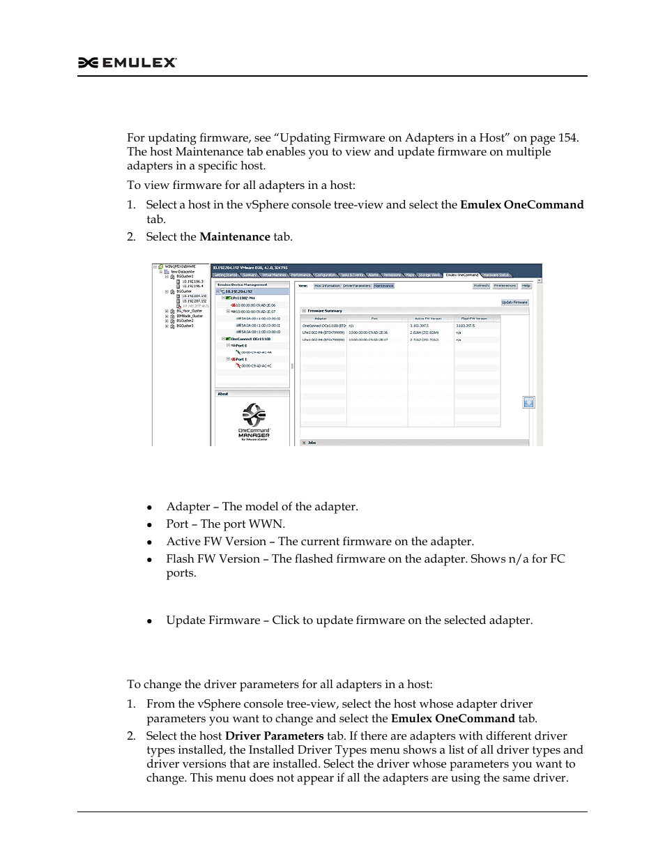Host maintenance tab field definitions, Figure 5-3 | Dell Emulex Family of Adapters User Manual | Page 1194 / 1815