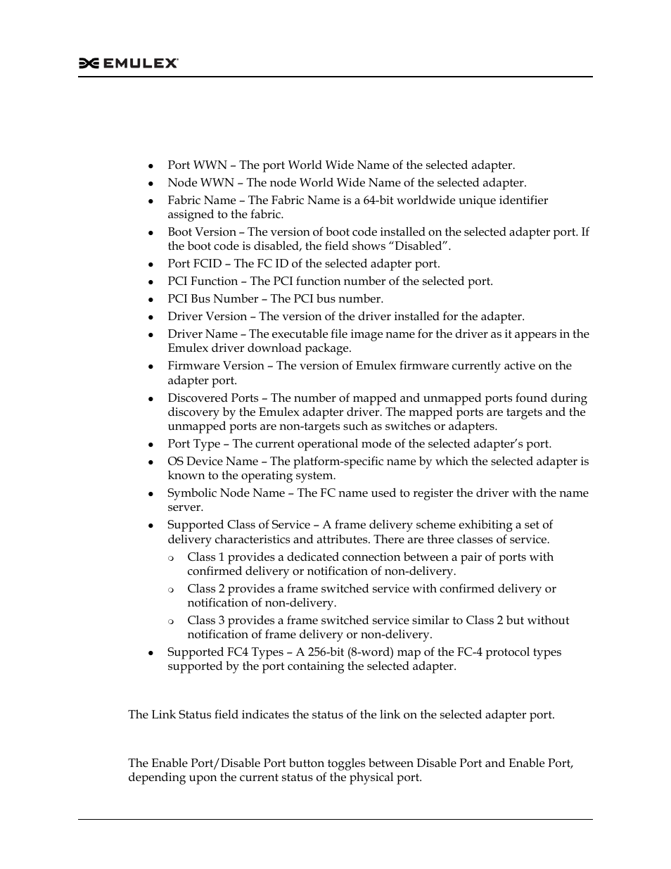 Fc port details tab field definitions | Dell Emulex Family of Adapters User Manual | Page 1198 / 1815