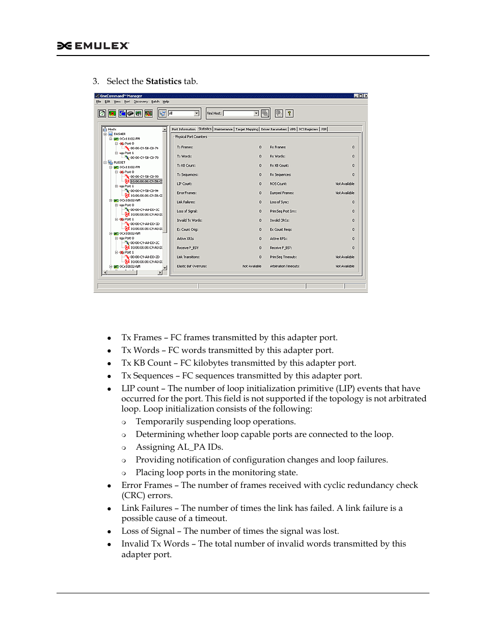 Port statistics field definitions, Figure 8-4 | Dell Emulex Family of Adapters User Manual | Page 120 / 1815