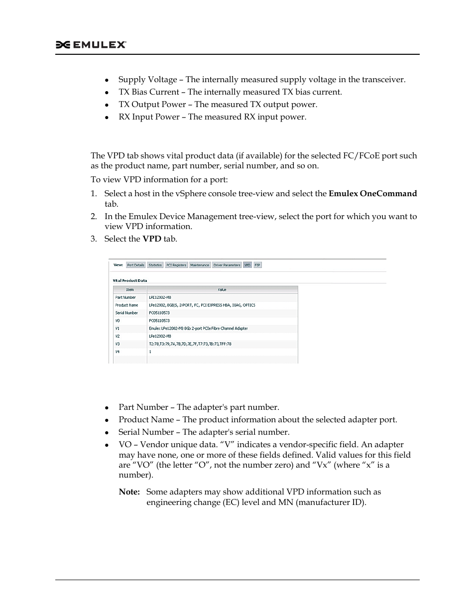 Viewing fc/fcoe port vital product data (vpd), Vpd table definitions, Figure 6-7 | Dell Emulex Family of Adapters User Manual | Page 1205 / 1815
