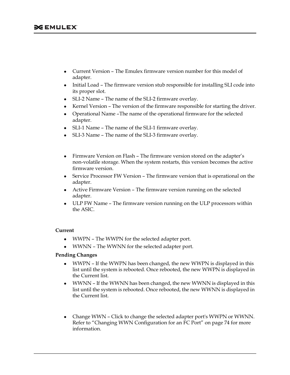 Maintenance tab field definitions | Dell Emulex Family of Adapters User Manual | Page 1207 / 1815