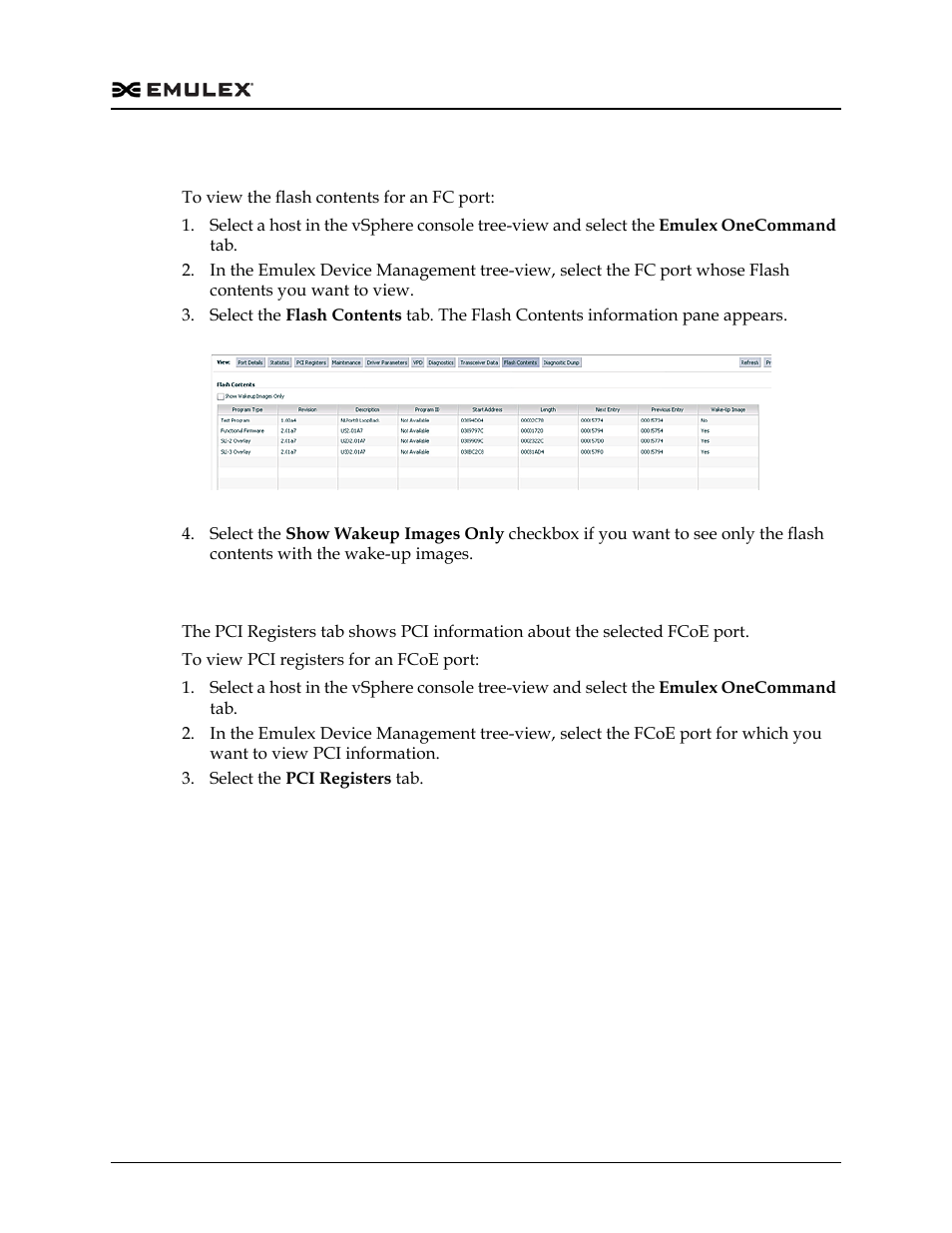 Viewing flash contents for an fc port, Viewing pci registers for an fcoe port, Figure 6-14 | Dell Emulex Family of Adapters User Manual | Page 1212 / 1815