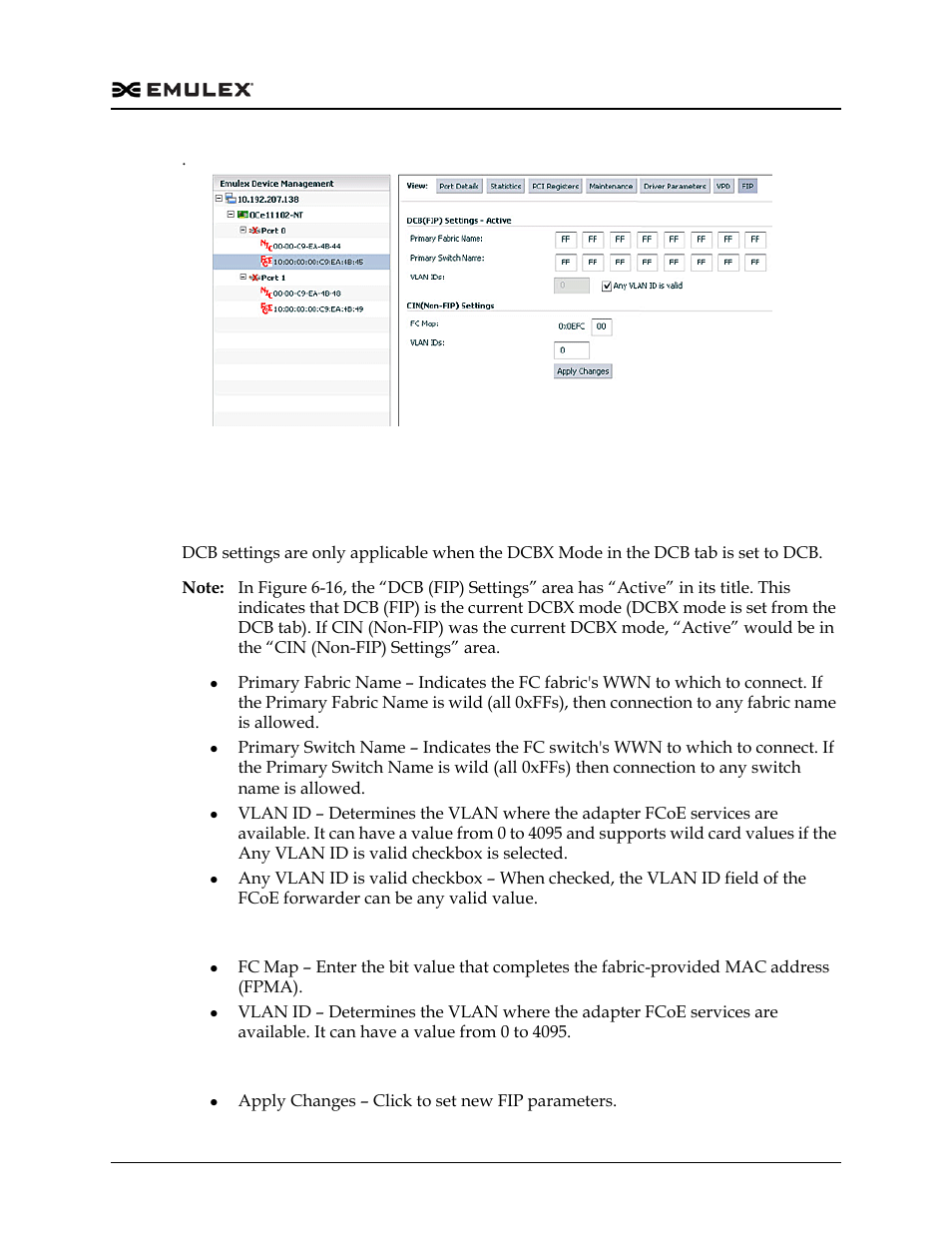 Fip tab field descriptions, Figure 6-16 | Dell Emulex Family of Adapters User Manual | Page 1214 / 1815