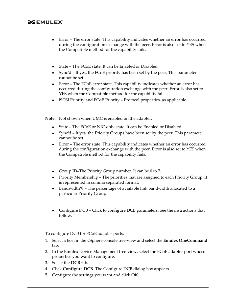 Configure dcb parameters for fcoe adapter ports | Dell Emulex Family of Adapters User Manual | Page 1216 / 1815