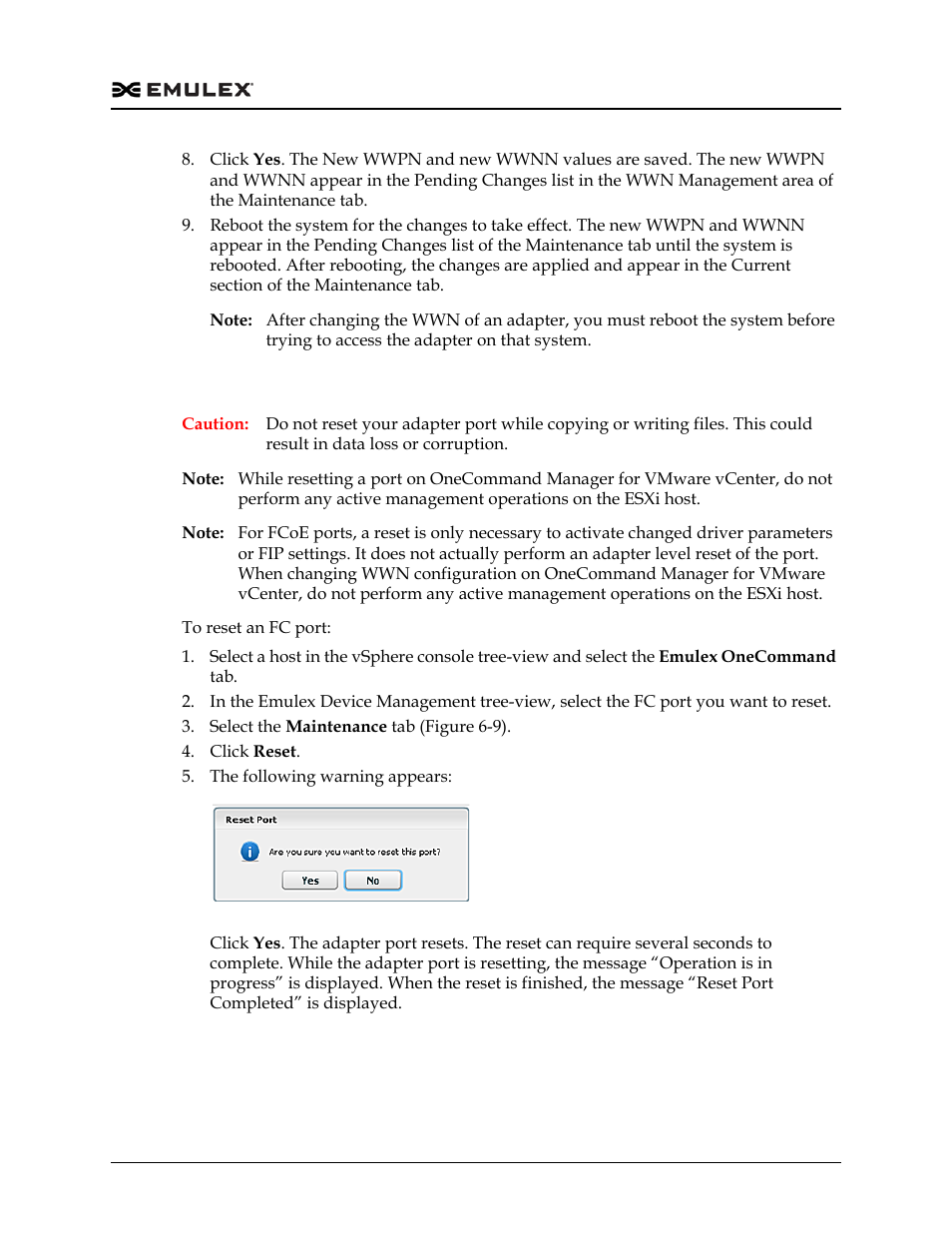 Resetting an fc/fcoe port, Figure 6-21 | Dell Emulex Family of Adapters User Manual | Page 1220 / 1815