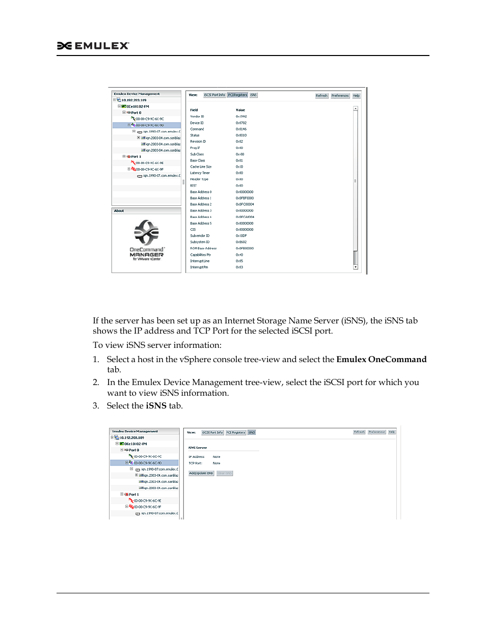 Viewing iscsi isns server information, Figure 6-23, Figure 6-24 | Dell Emulex Family of Adapters User Manual | Page 1225 / 1815