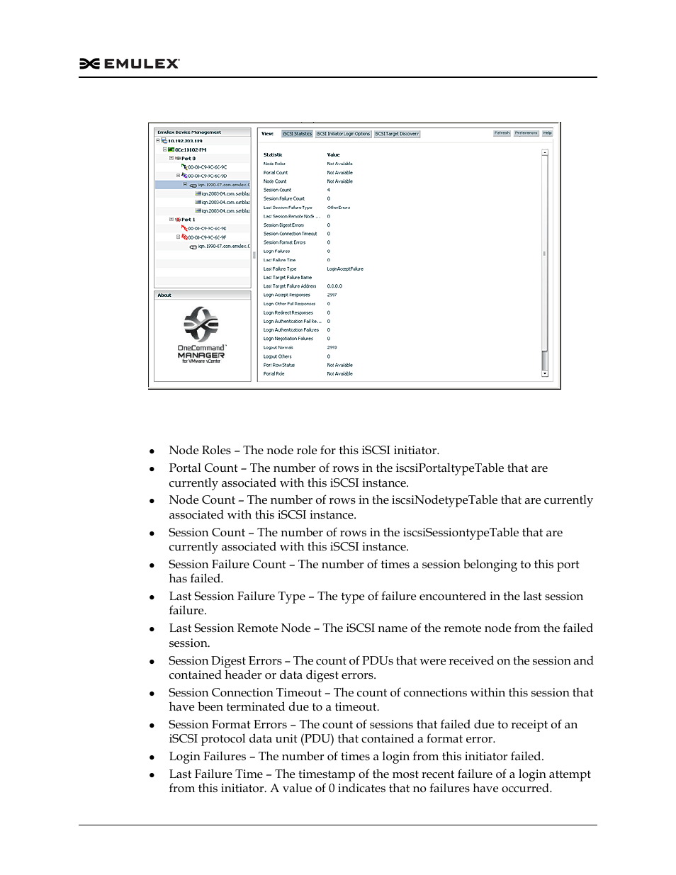 Iscsi statistics tab field definitions, Figure 6-26 | Dell Emulex Family of Adapters User Manual | Page 1227 / 1815