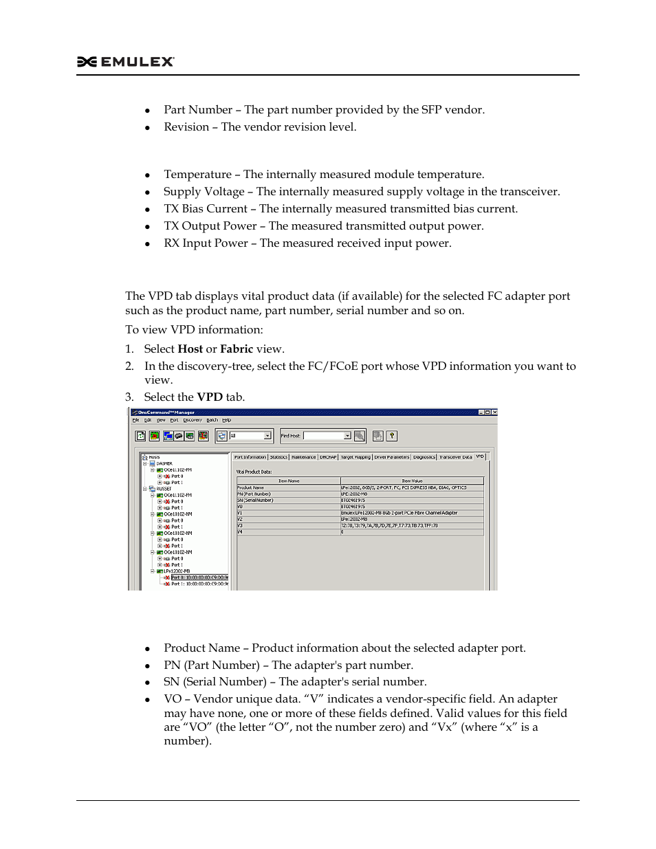 Viewing fc/fcoe vpd information, Vpd table definitions, Figure 8-8 | Dell Emulex Family of Adapters User Manual | Page 125 / 1815