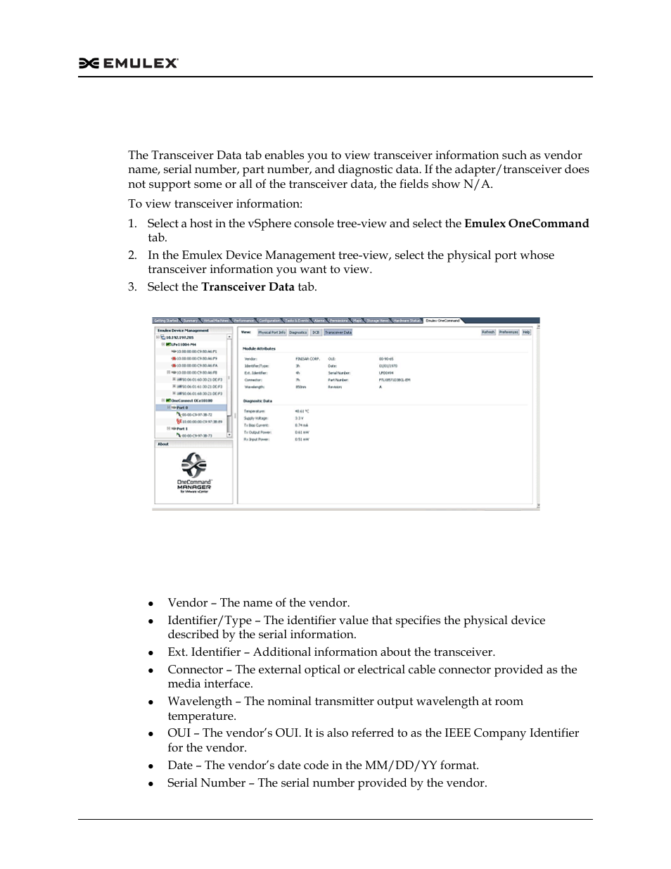 Transceiver information field definitions, Figure 6-52 | Dell Emulex Family of Adapters User Manual | Page 1266 / 1815