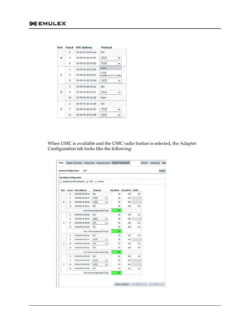 Umc configuration view, Figure 6-60, Figure 6-61 | Dell Emulex Family of Adapters User Manual | Page 1278 / 1815