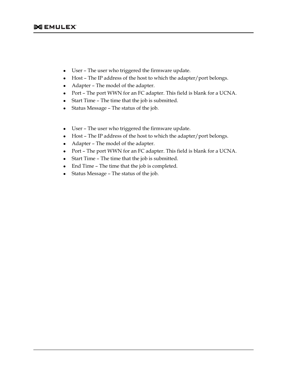 Jobs window field definitions, Active jobs area, Completed jobs area | Dell Emulex Family of Adapters User Manual | Page 1300 / 1815