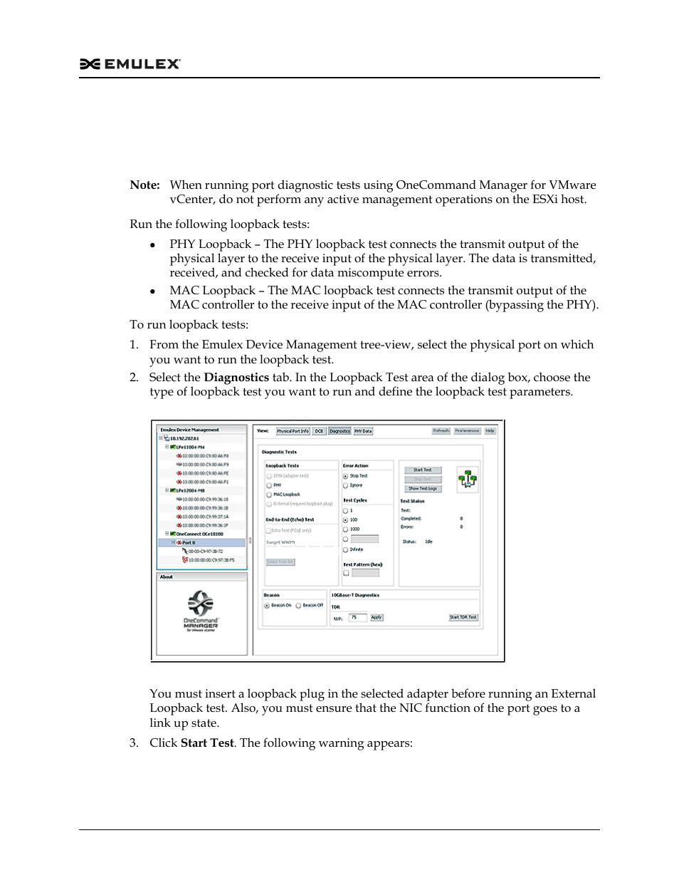 Oneconnect diagnostic tests, Running loopback tests, Oneconnect diagnostic tests 9 | Figure 9-12 | Dell Emulex Family of Adapters User Manual | Page 1319 / 1815
