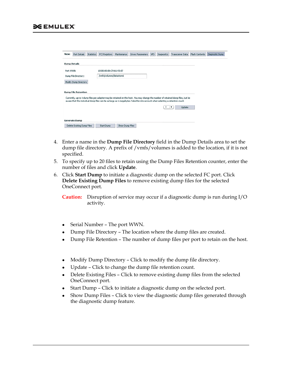 Diagnostic dump tab field definitions, Figure 9-15 | Dell Emulex Family of Adapters User Manual | Page 1323 / 1815