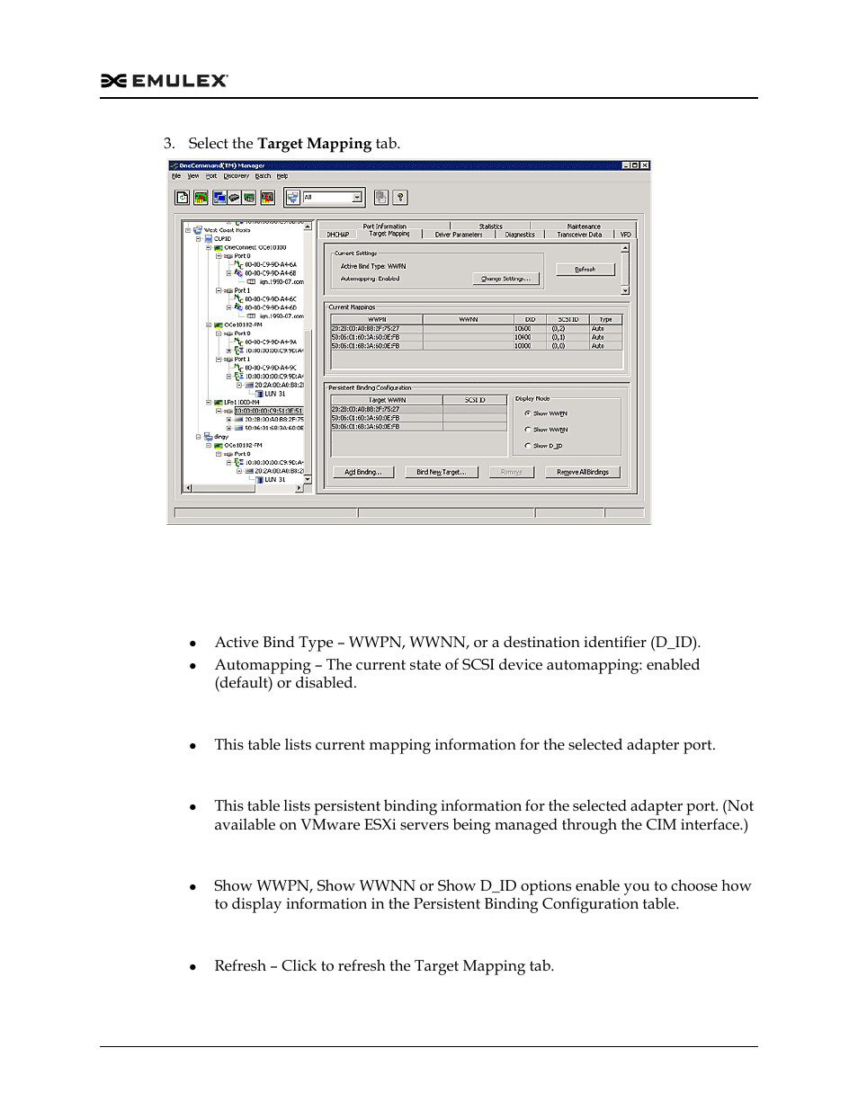 Target mapping field definitions, Figure 8-13 | Dell Emulex Family of Adapters User Manual | Page 133 / 1815
