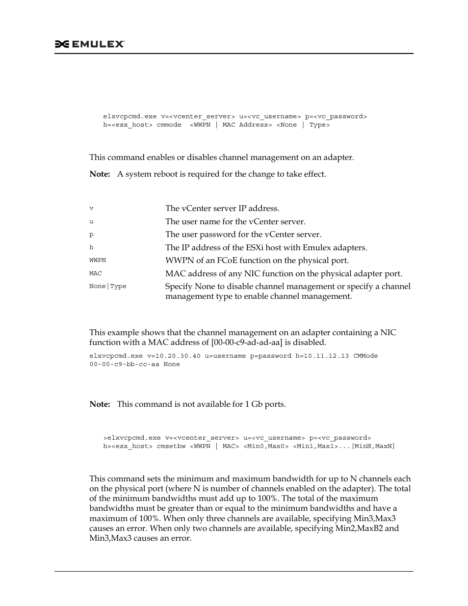 Cmmode, Cmsetbw | Dell Emulex Family of Adapters User Manual | Page 1339 / 1815