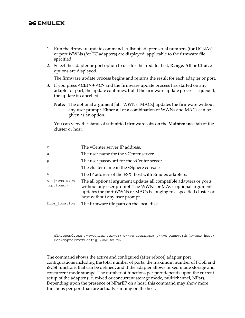 Getadapterportconfig (oce14000–series only), Getadapterportconfig, Oce14000–series only) | Dell Emulex Family of Adapters User Manual | Page 1347 / 1815