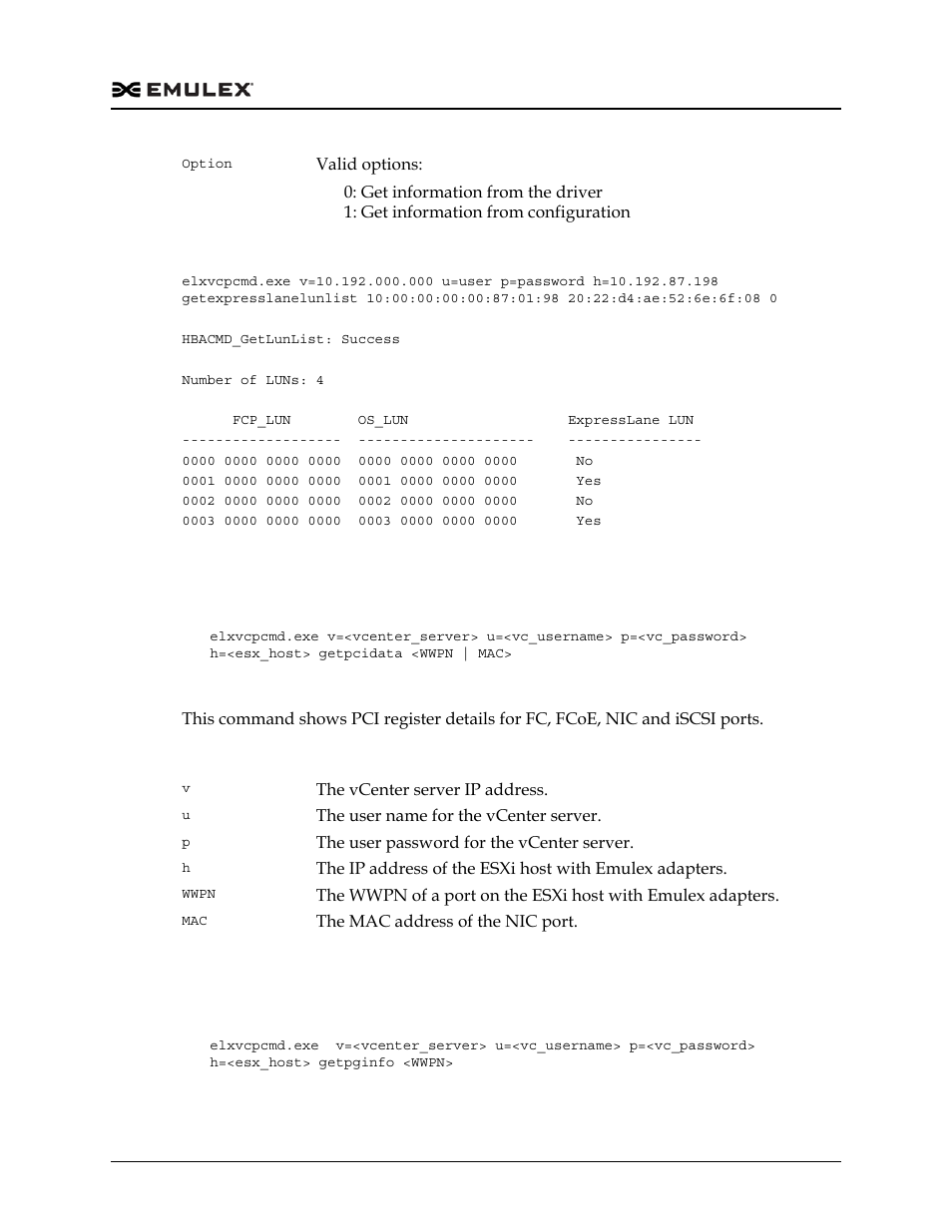 Getpcidata, Getpginfo | Dell Emulex Family of Adapters User Manual | Page 1356 / 1815