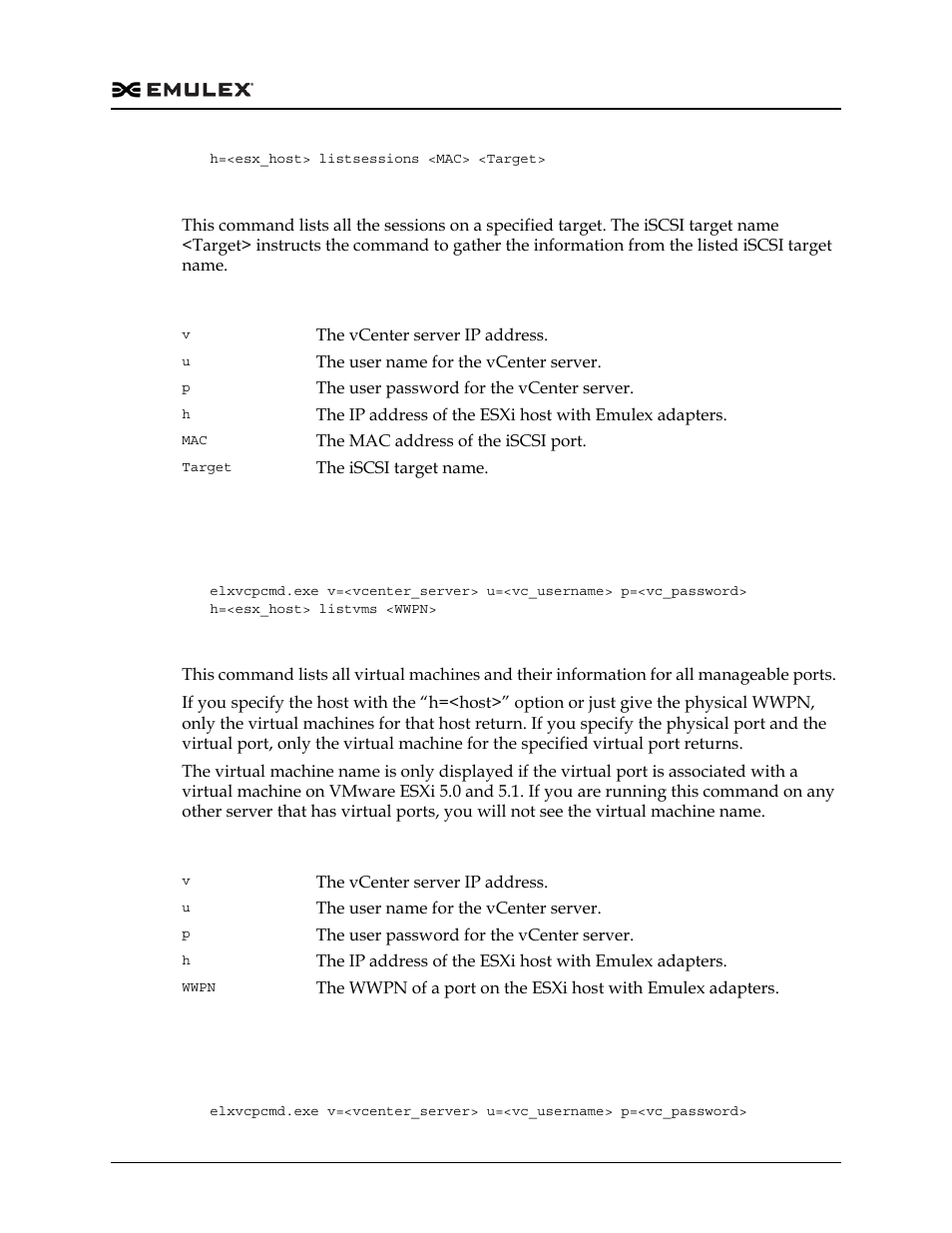 Listvms, Listvports | Dell Emulex Family of Adapters User Manual | Page 1363 / 1815