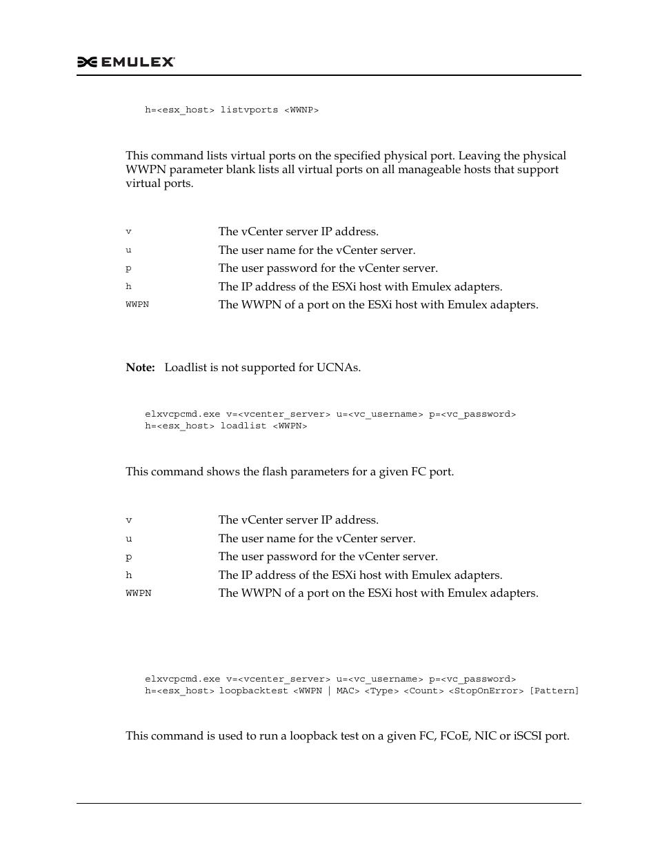 Loadlist, Loopbacktest | Dell Emulex Family of Adapters User Manual | Page 1364 / 1815
