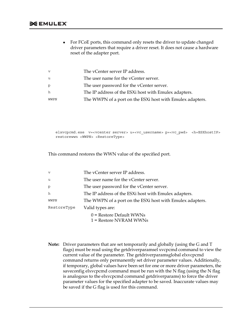 Restorewwn, Saveconfig | Dell Emulex Family of Adapters User Manual | Page 1368 / 1815