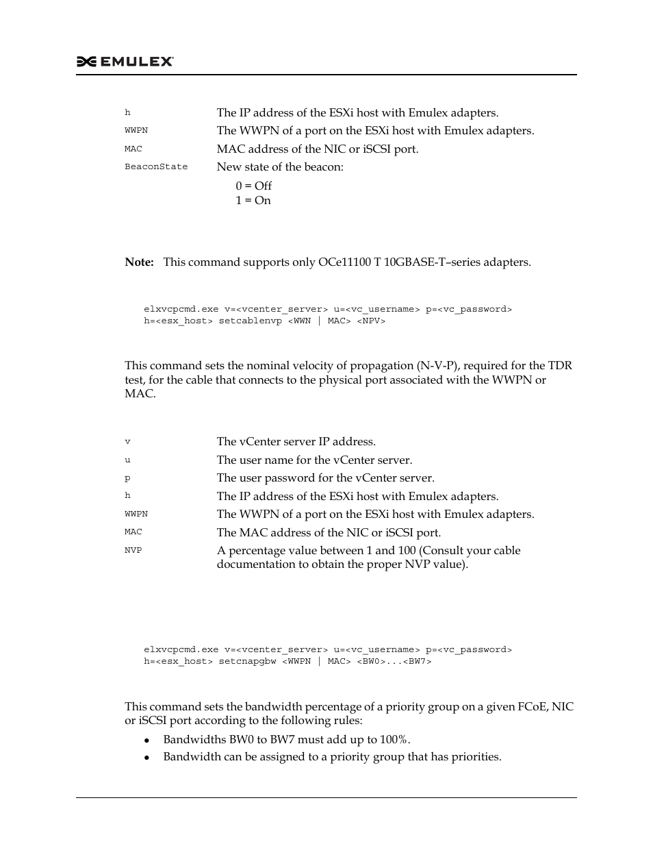 Setcablenvp, Setcnapgbw | Dell Emulex Family of Adapters User Manual | Page 1374 / 1815