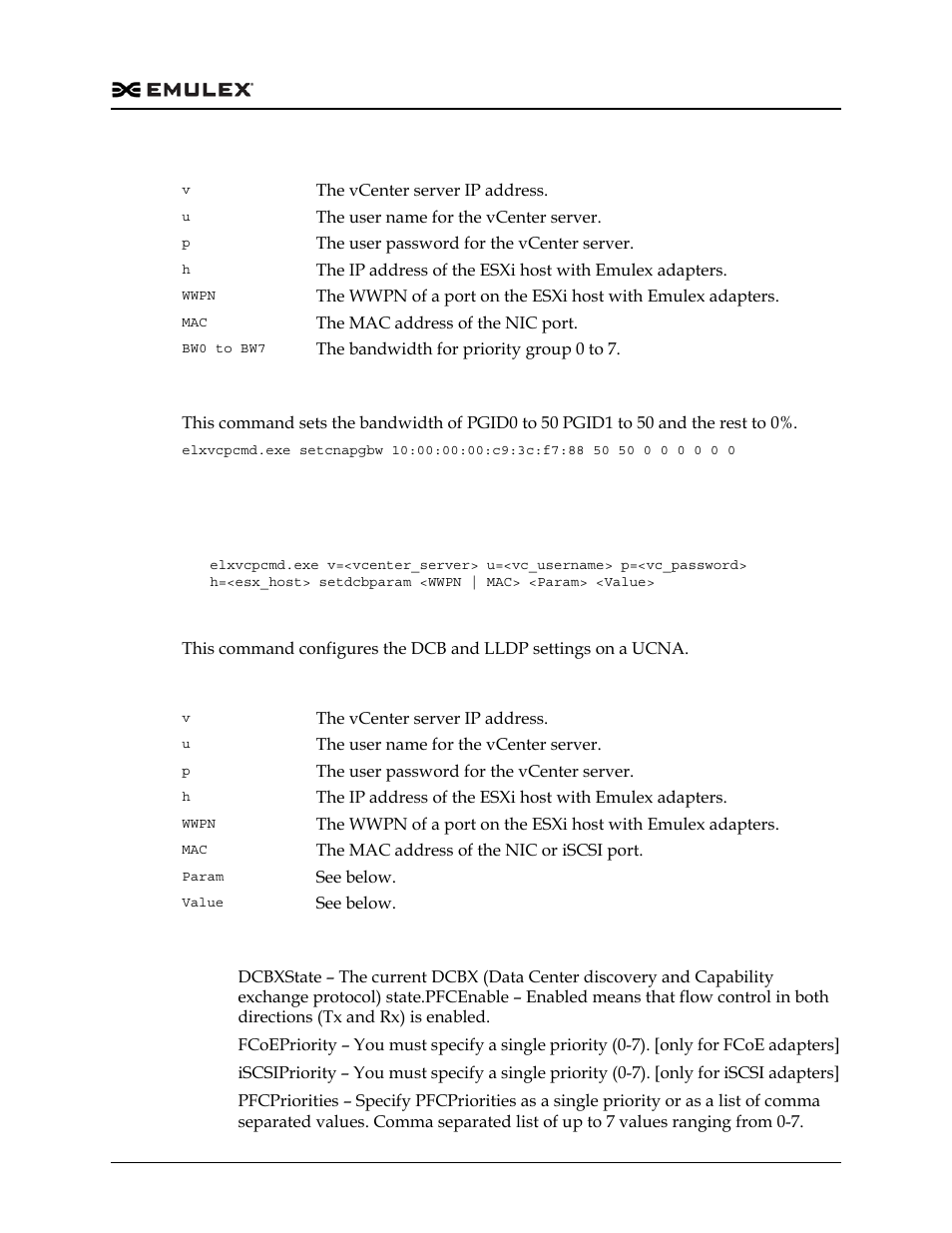 Setdcbparam | Dell Emulex Family of Adapters User Manual | Page 1375 / 1815