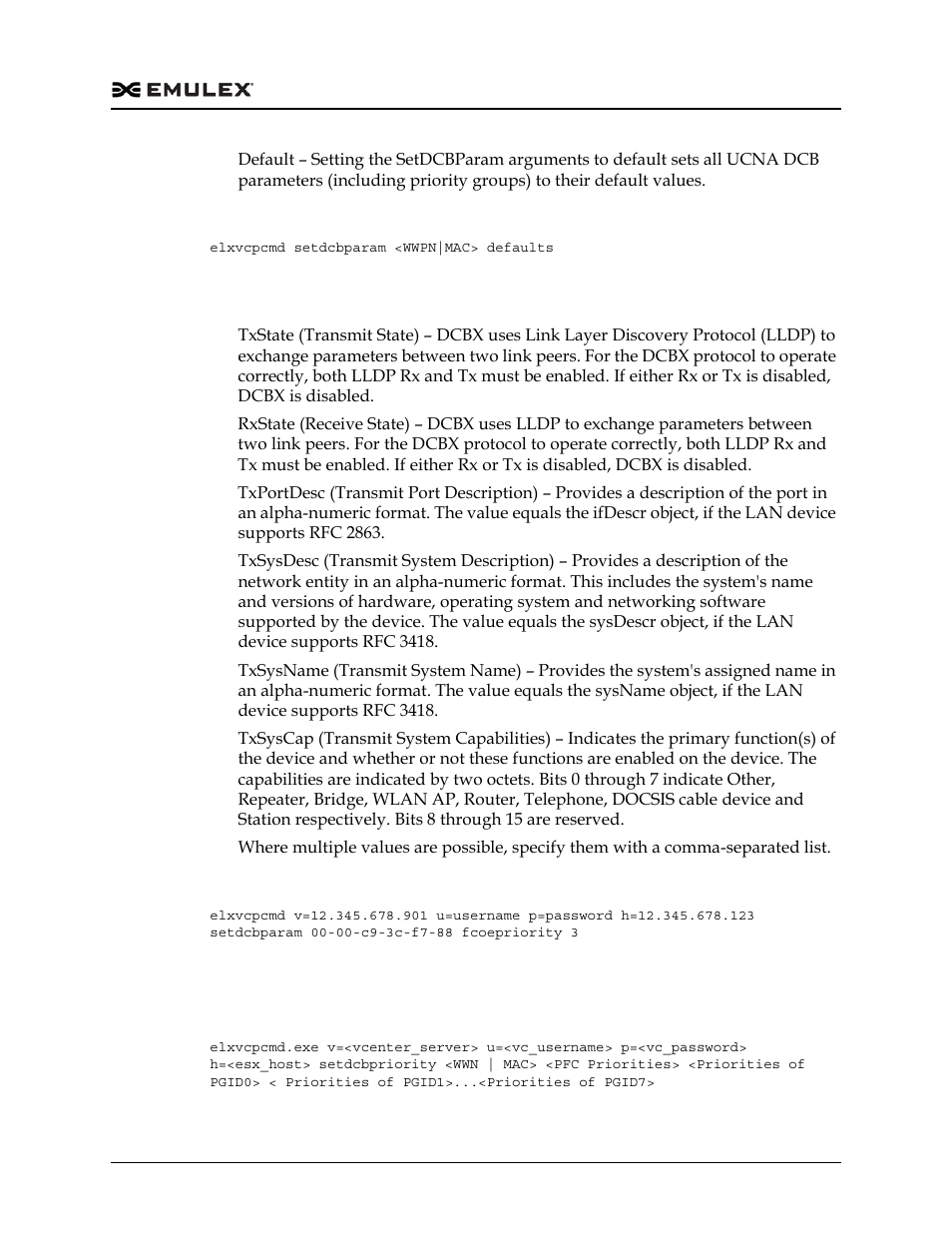 Setdcbpriority | Dell Emulex Family of Adapters User Manual | Page 1376 / 1815