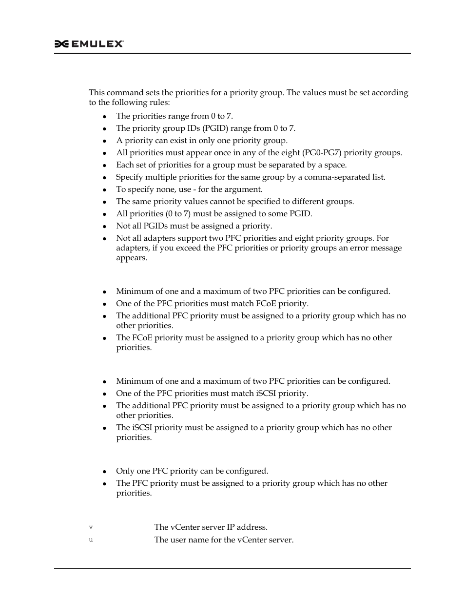 1377 description, Fcoe adapter specific rules, Iscsi adapter specific rules | Nic adapter specific rules, Parameters | Dell Emulex Family of Adapters User Manual | Page 1377 / 1815