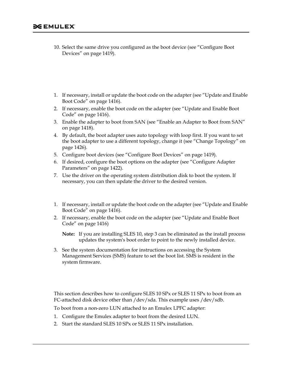 Linux and vmware, Configure boot from san on linux (powerpc), Linux and vmware 8 | Dell Emulex Family of Adapters User Manual | Page 1408 / 1815
