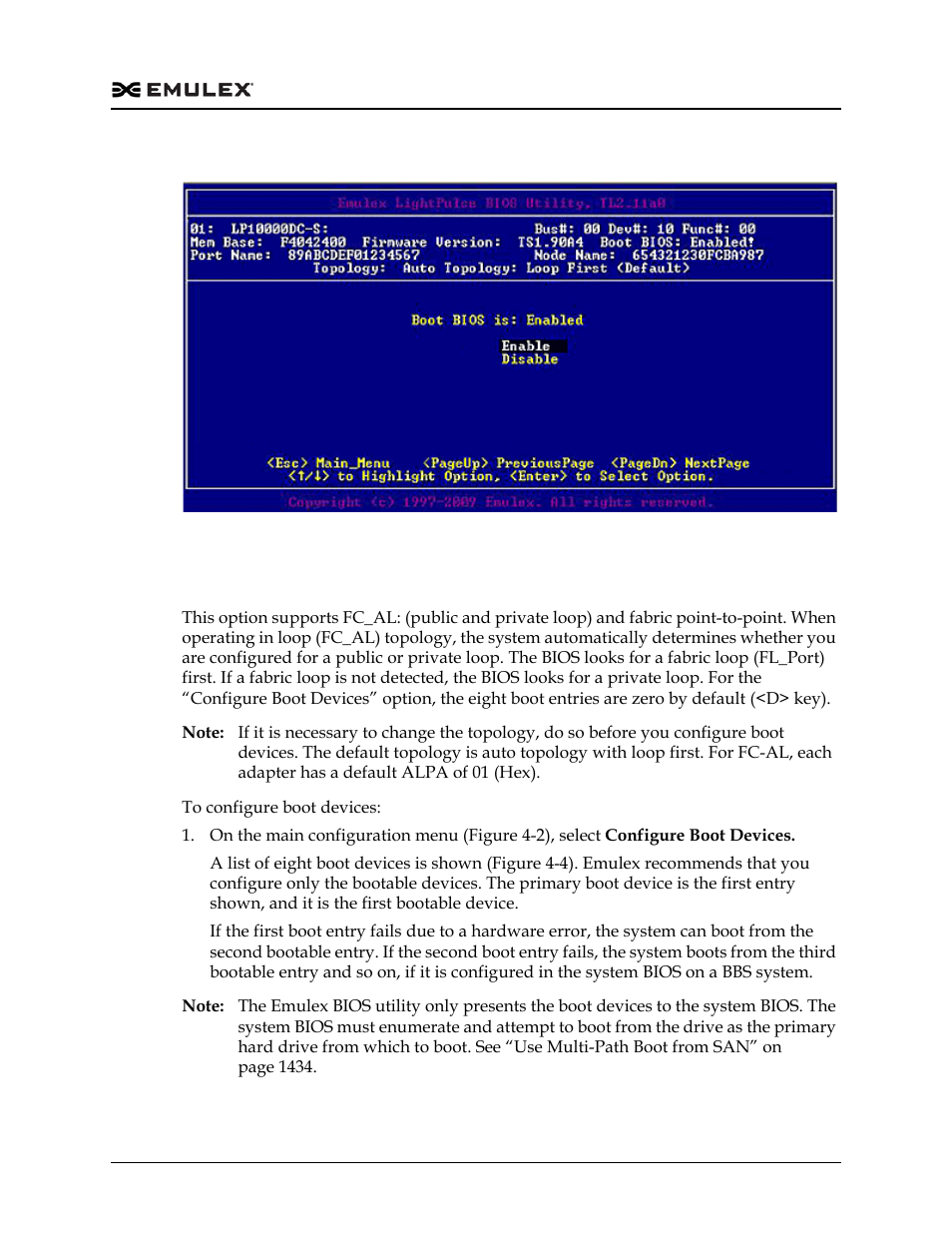 Configure boot devices, Configure boot devices 9, Figure 4-3 | Device (see “configure boot | Dell Emulex Family of Adapters User Manual | Page 1419 / 1815