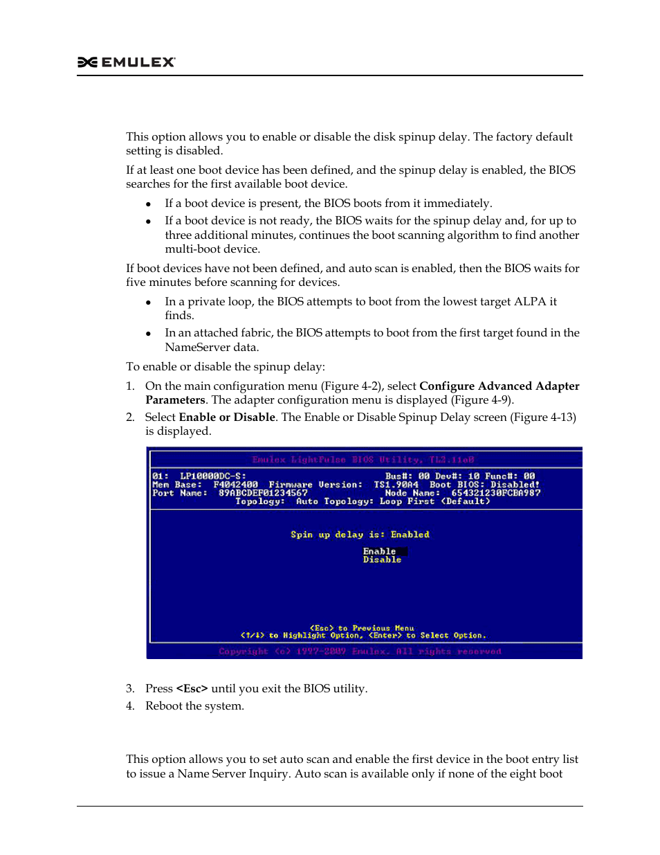 Enable or disable the spinup delay, Set auto scan, Figure 4-13 | Dell Emulex Family of Adapters User Manual | Page 1427 / 1815