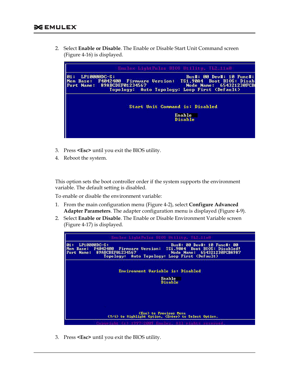 Enable or disable the environment variable, Figure 4-16, Figure 4-17 | Dell Emulex Family of Adapters User Manual | Page 1430 / 1815