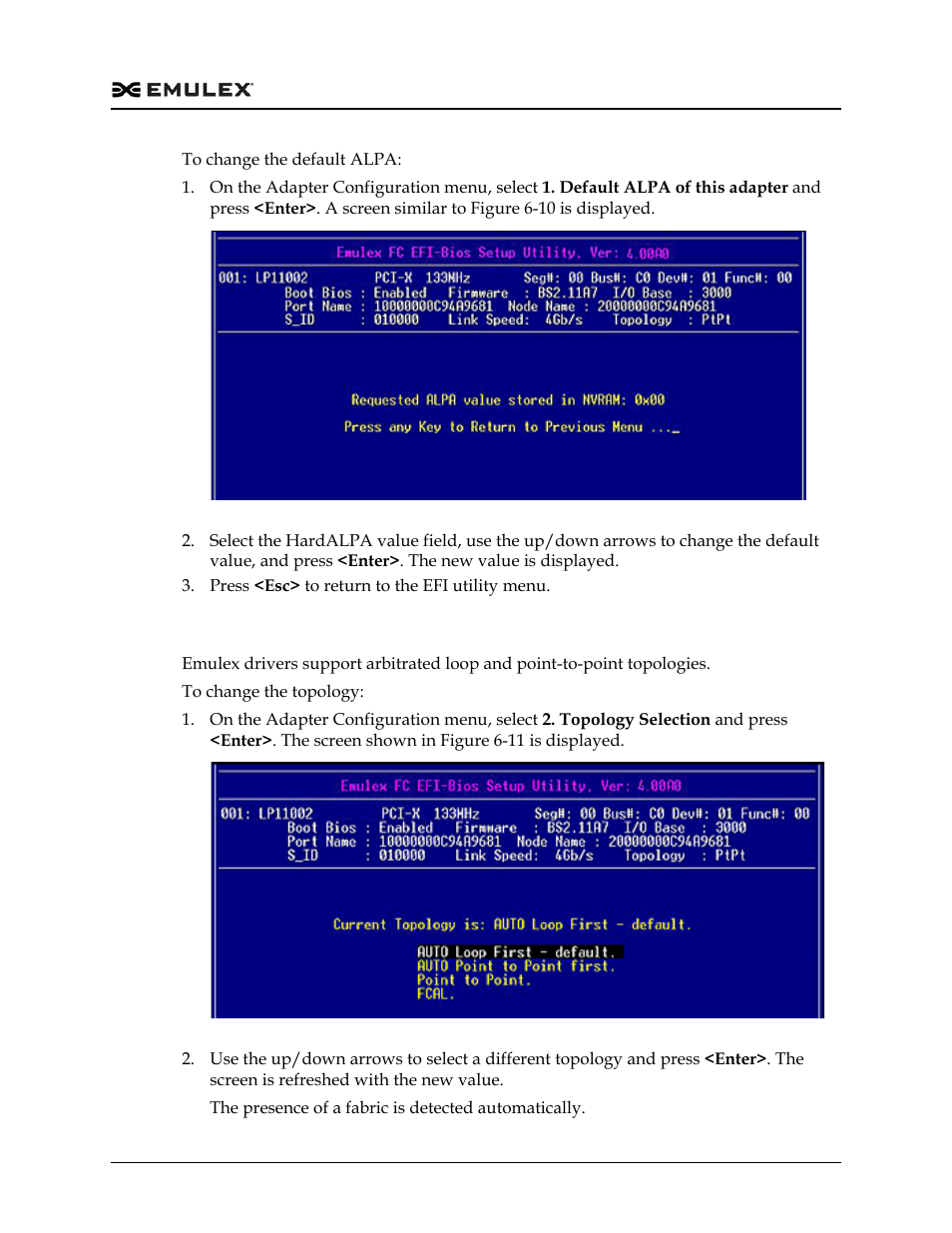 Change the topology, Figure 6-10, Figure 6-11 | Dell Emulex Family of Adapters User Manual | Page 1447 / 1815