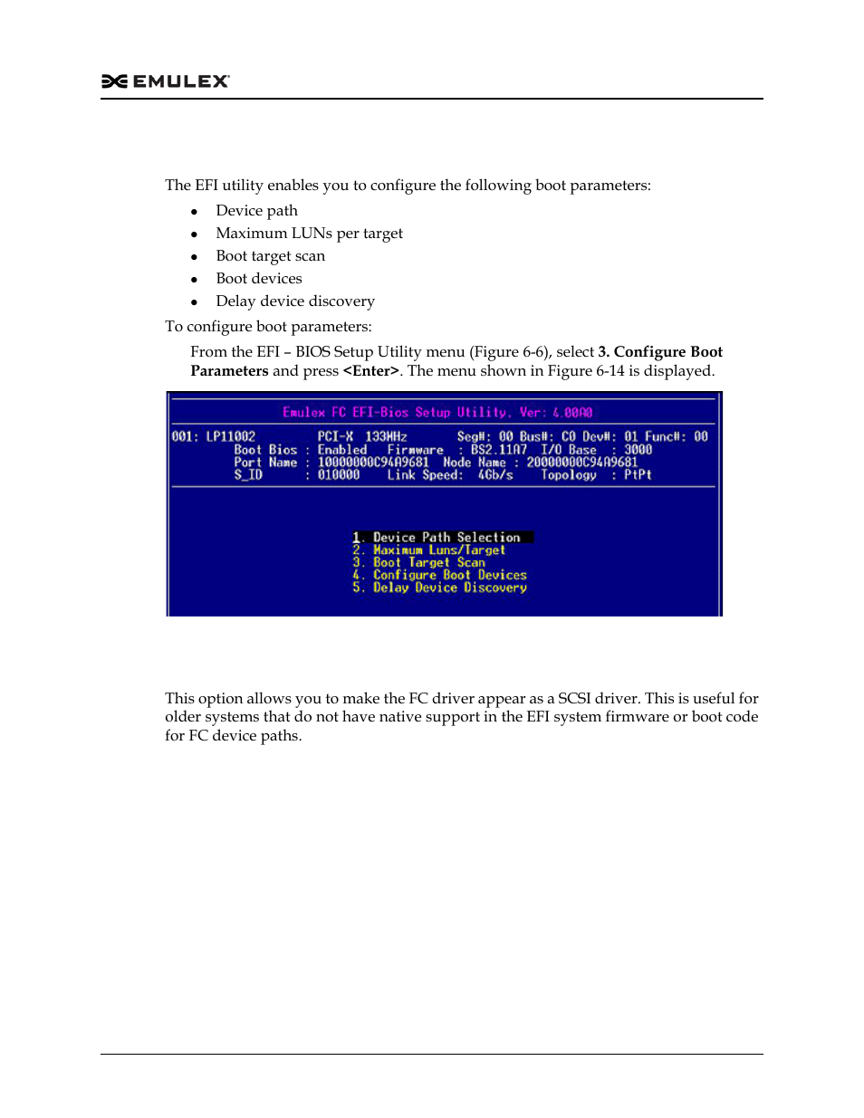Configure boot parameters, Change the device path, Configure boot parameters 0 | Figure 6-14 | Dell Emulex Family of Adapters User Manual | Page 1450 / 1815