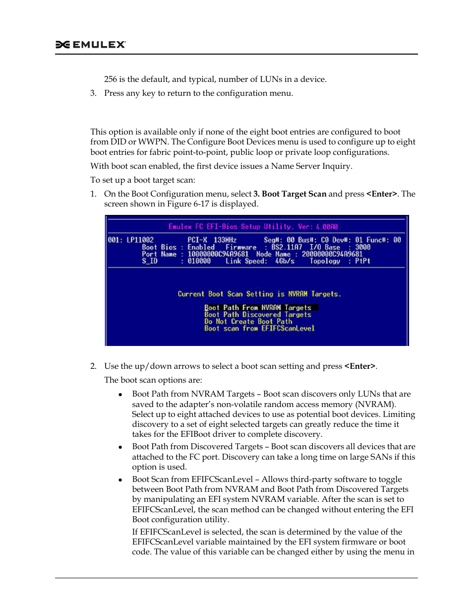Set up boot target scan, Figure 6-17 | Dell Emulex Family of Adapters User Manual | Page 1452 / 1815