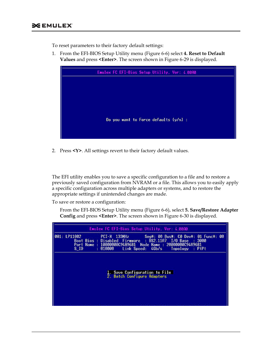 Save and restore configurations, Save and restore configurations 0, Figure 6-29 | Figure 6-30 | Dell Emulex Family of Adapters User Manual | Page 1460 / 1815