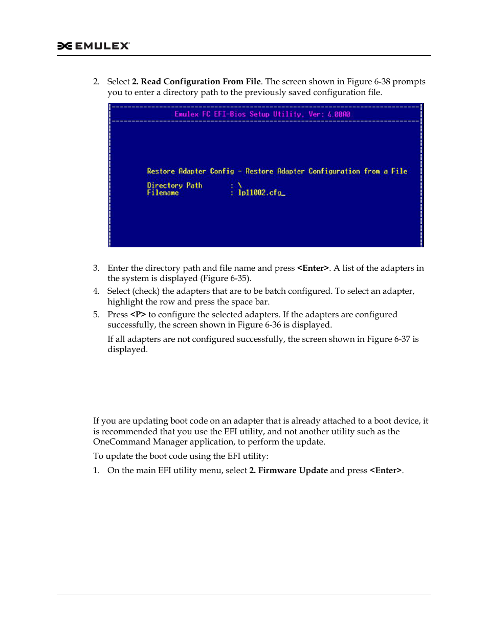 Update an adapter’s firmware or boot code, Update a single adapter, Update an adapter’s firmware or boot code 5 | Figure 6-38, Update a single | Dell Emulex Family of Adapters User Manual | Page 1465 / 1815