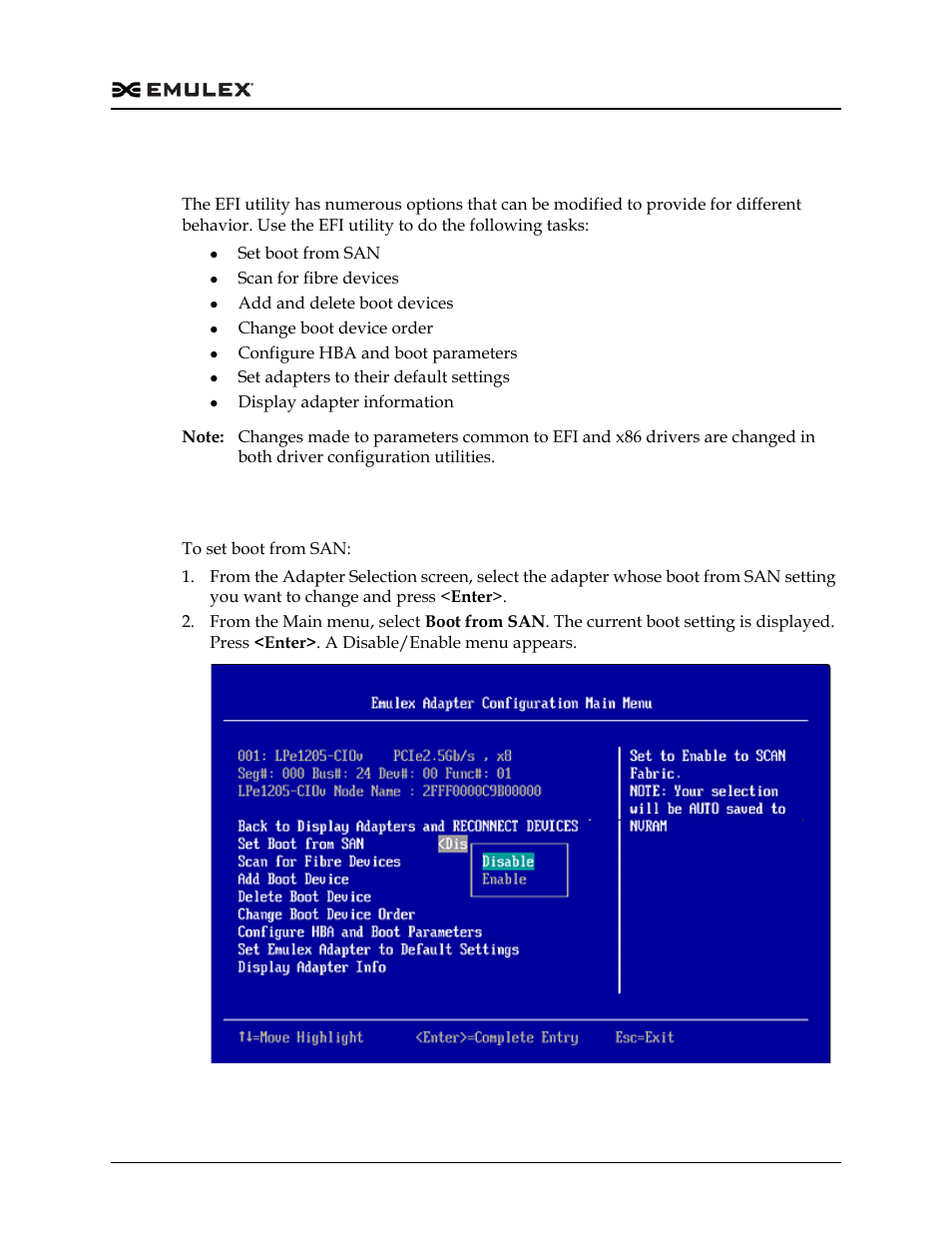 Configure efiboot in uefi/hii, Set boot from san, Figure 7-3 | Dell Emulex Family of Adapters User Manual | Page 1474 / 1815