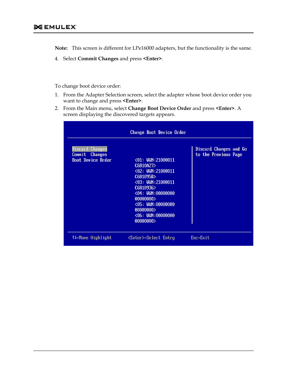 Change boot device order, Change boot device order 0, Figure 7-11 | Dell Emulex Family of Adapters User Manual | Page 1480 / 1815