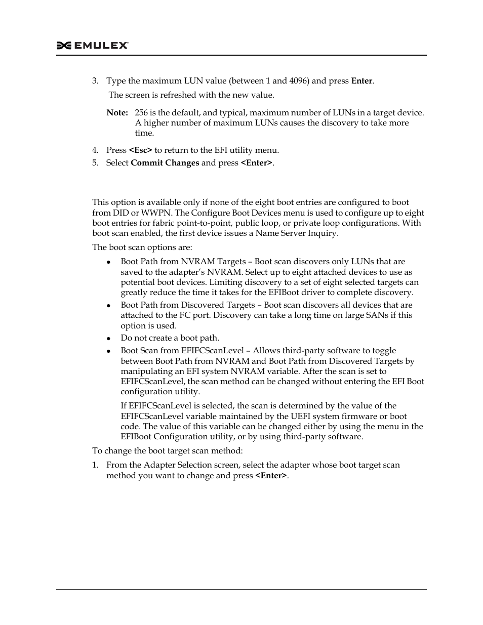 Change boot target scan method | Dell Emulex Family of Adapters User Manual | Page 1487 / 1815