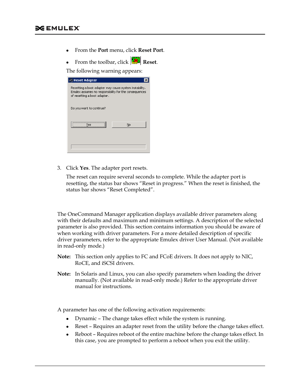 Configuring fc/fcoe driver parameters, Activation requirements, Figure 8-25 | Dell Emulex Family of Adapters User Manual | Page 149 / 1815