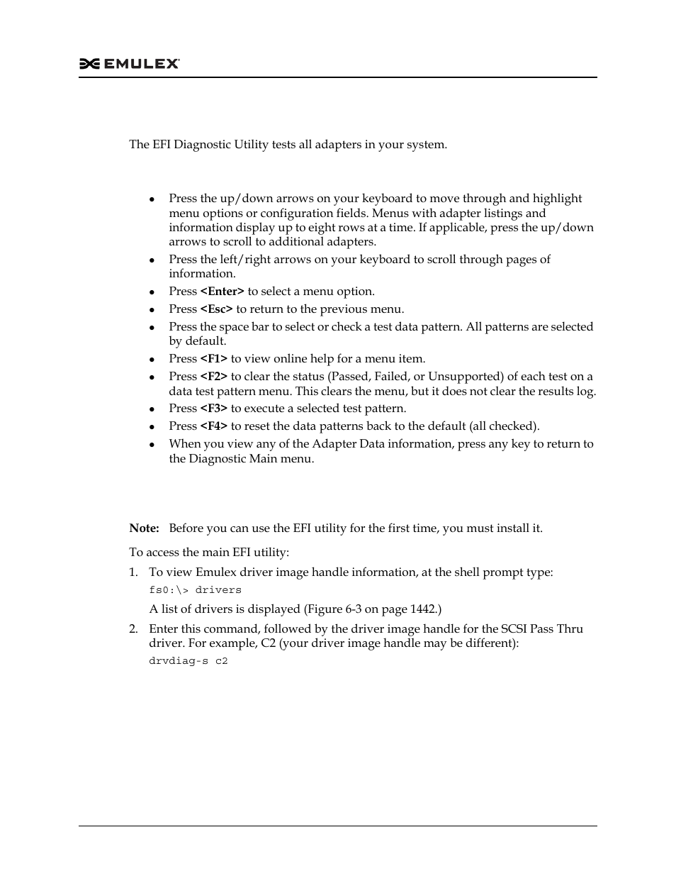 Efiboot diagnostic utility, Conventions, Access the efi diagnostic utility | Dell Emulex Family of Adapters User Manual | Page 1496 / 1815