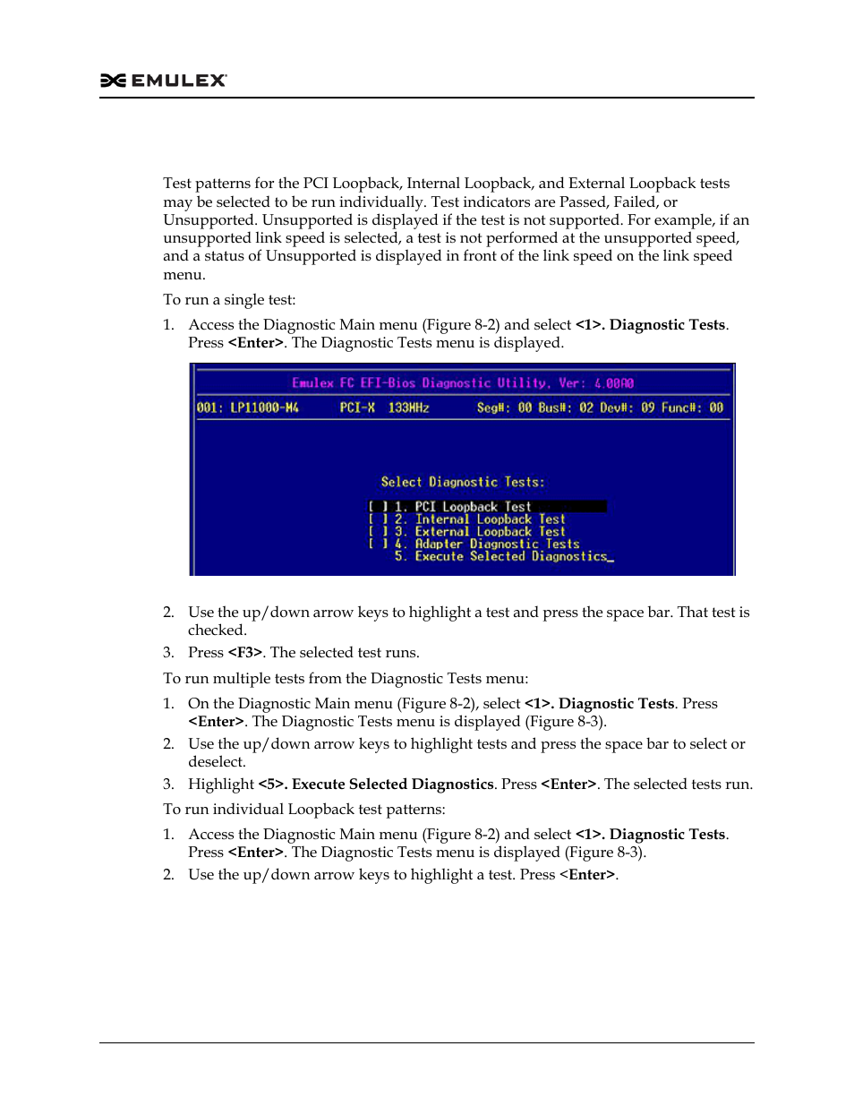 Run loopback tests, Run loopback tests 8, Figure 8-3 | Dell Emulex Family of Adapters User Manual | Page 1498 / 1815