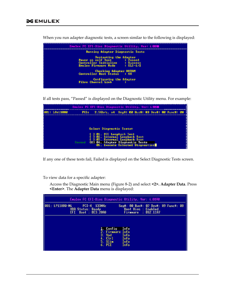 View adapter data, Figure 8-10, Figure 8-11 | Figure 8-12 | Dell Emulex Family of Adapters User Manual | Page 1502 / 1815