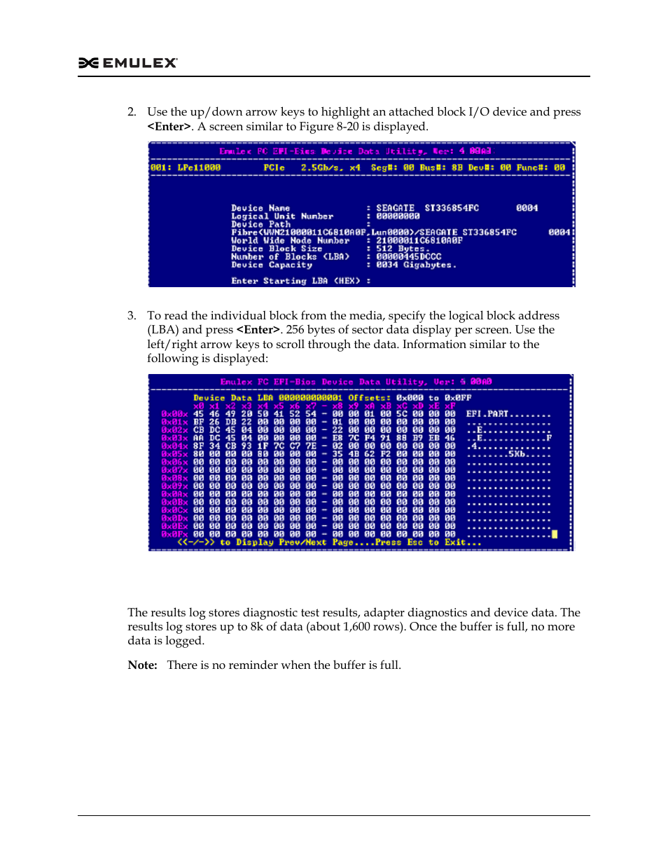 View the results log, Figure 8-20, Figure 8-21 | Dell Emulex Family of Adapters User Manual | Page 1506 / 1815