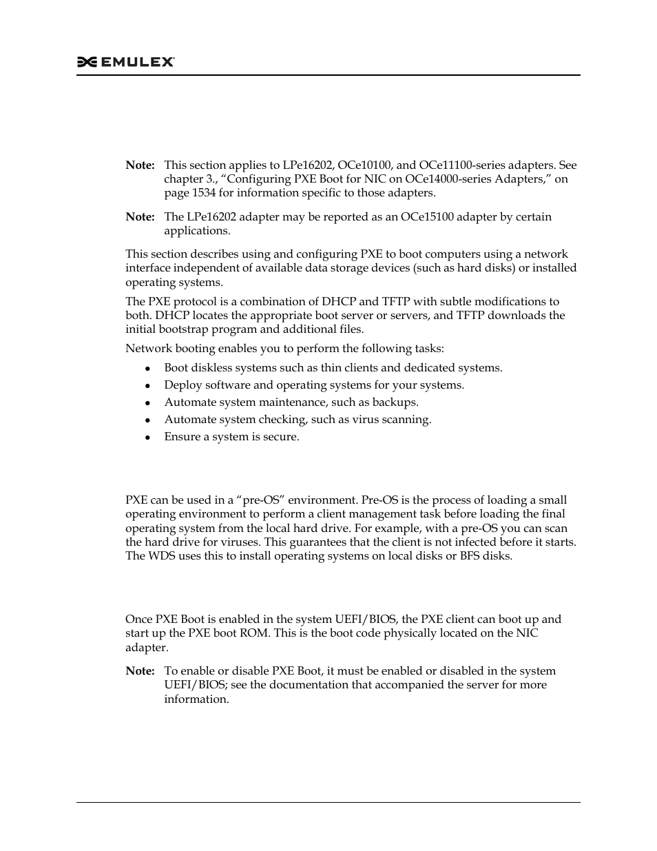 Pre-os, Pxe boot process, Pre-os 6 pxe boot process 6 | Dell Emulex Family of Adapters User Manual | Page 1516 / 1815